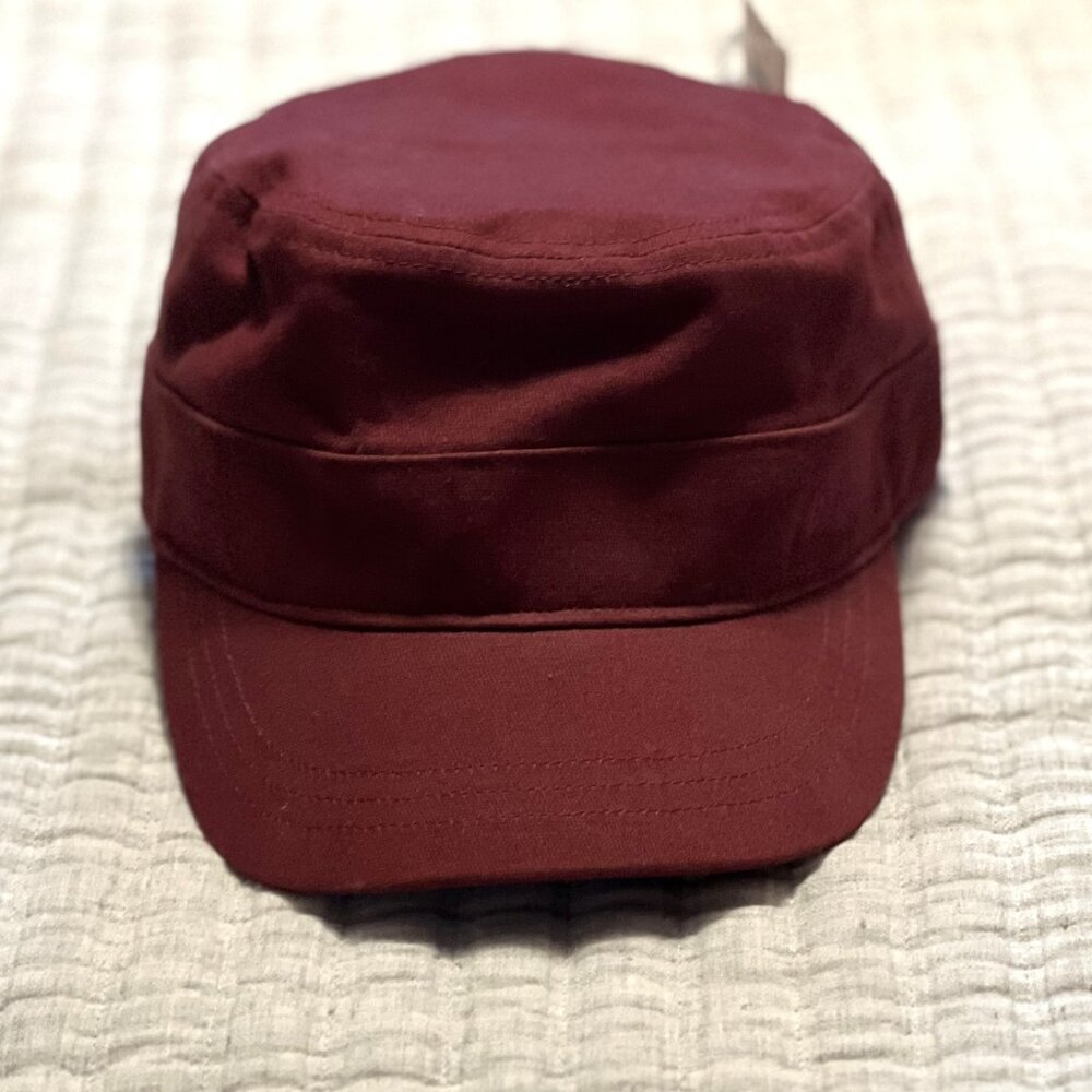 NWT - Duluth Trading Co Maroon Military Cadet Hat  S/M Adjustable